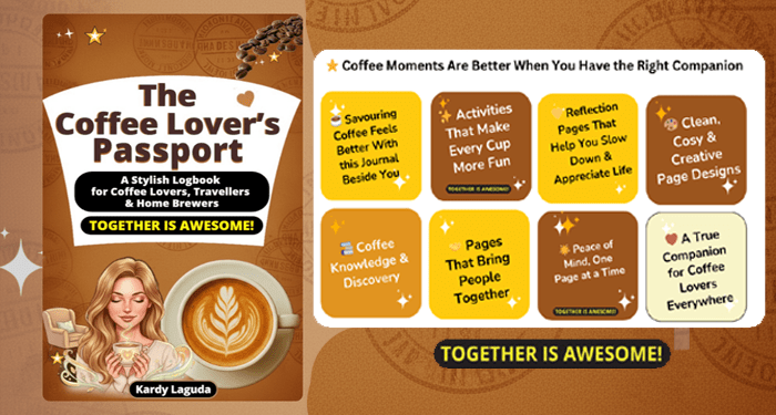 Coffee lovers passport journal book